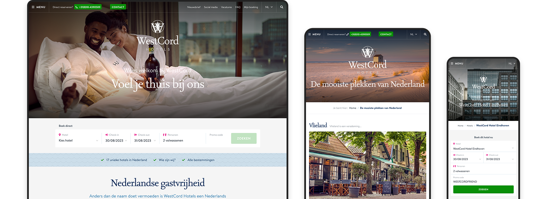 Voel je thuis bij WestCord Hotels