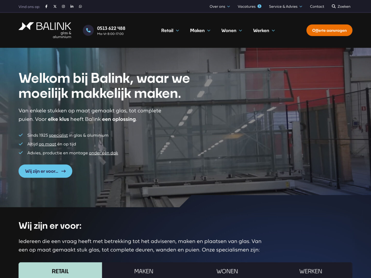 Balink Glas & Aluminium • DBK.nl - Masters in Online Business | Websites op maat